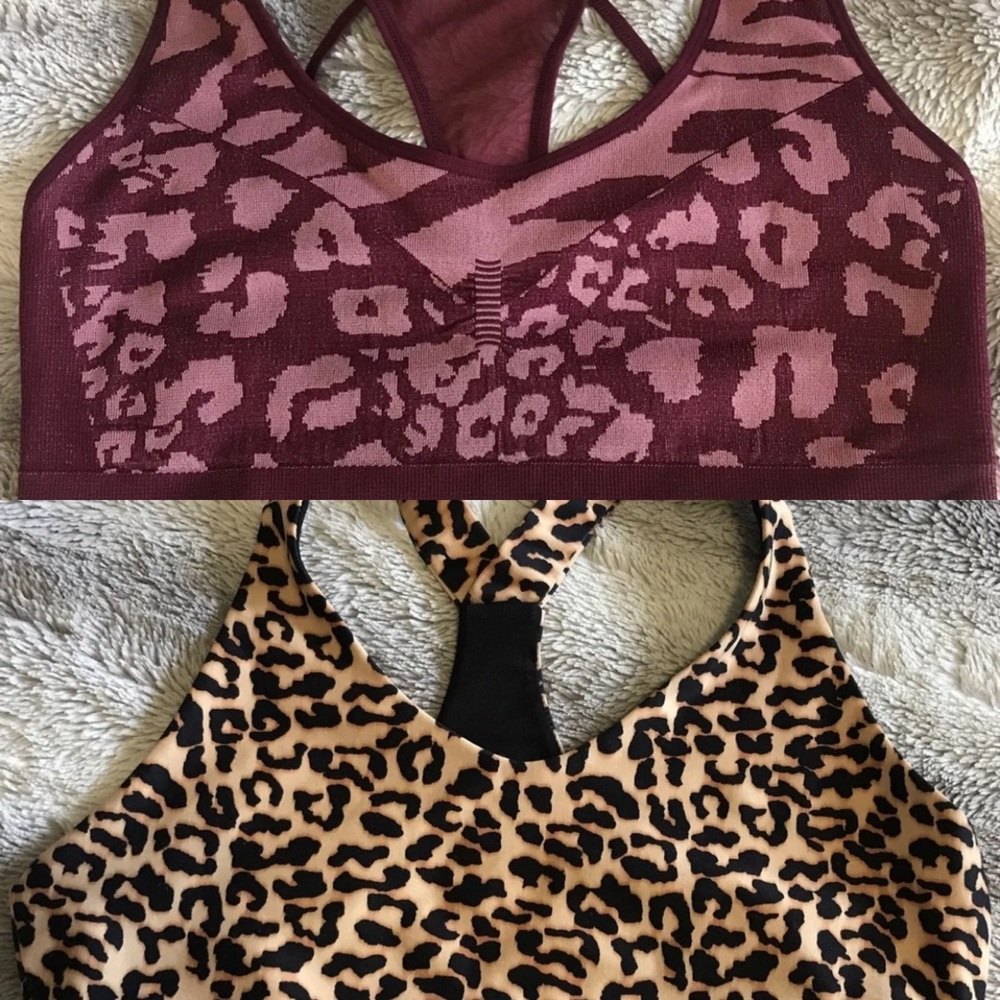 Leopard print sports bras